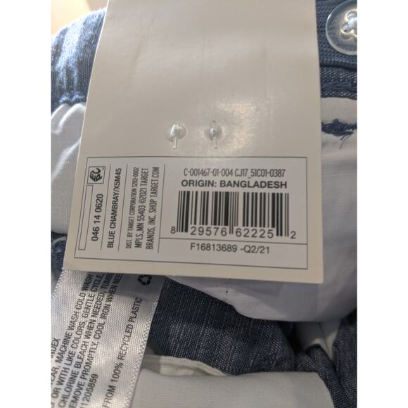 Cat & Jack Boys Flat Front Chino Shorts Blue 5 Stretchy Adjustable Waist Pockets - Picture 7 of 8
